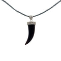 Black Wood Horn Pendant in 925 Sterling Silver