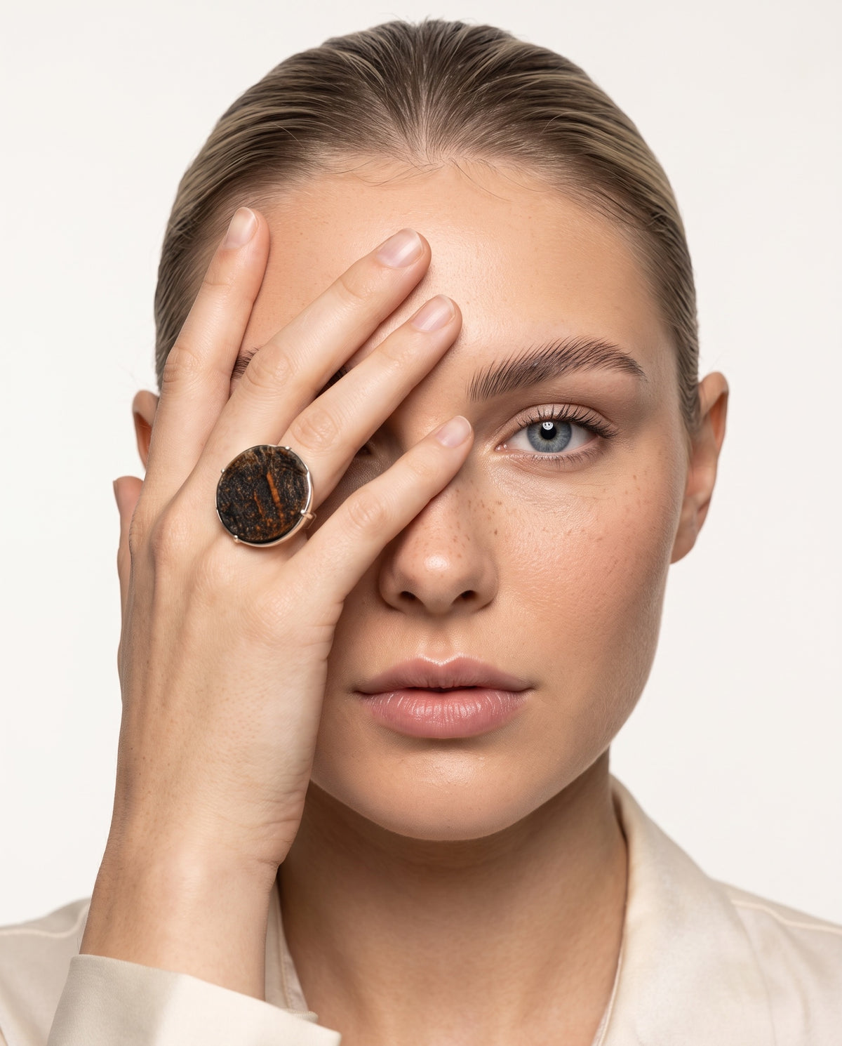 One-of-a-Kind Buffalo Horn Statement Ring in 925 Sterling Silver