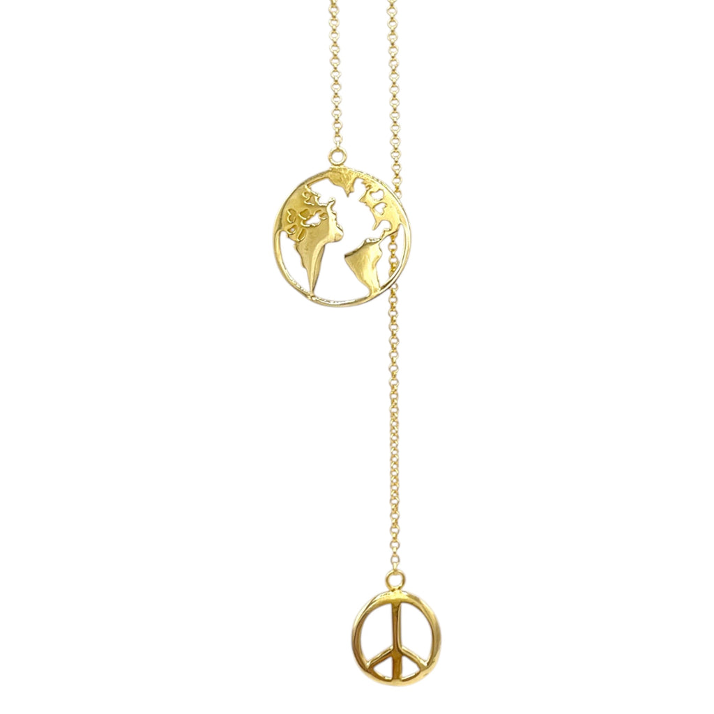 "Give Peace a Chance" Statement Necklace – 925 Sterling Silver, 18K Gold Plated