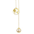 "Give Peace a Chance" Statement Necklace – 925 Sterling Silver, 18K Gold Plated