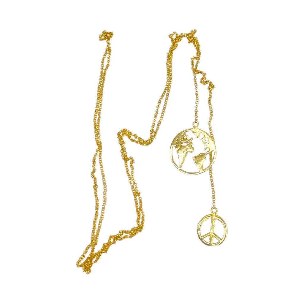 "Give Peace a Chance" Statement Necklace – 925 Sterling Silver, 18K Gold Plated
