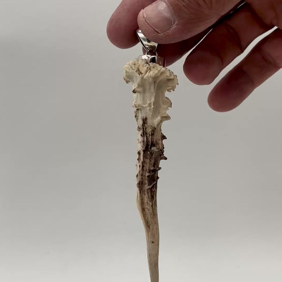Einzigartiger Hirschgeweih-Anhänger aus 925er Sterlingsilber – ca. 12 cm